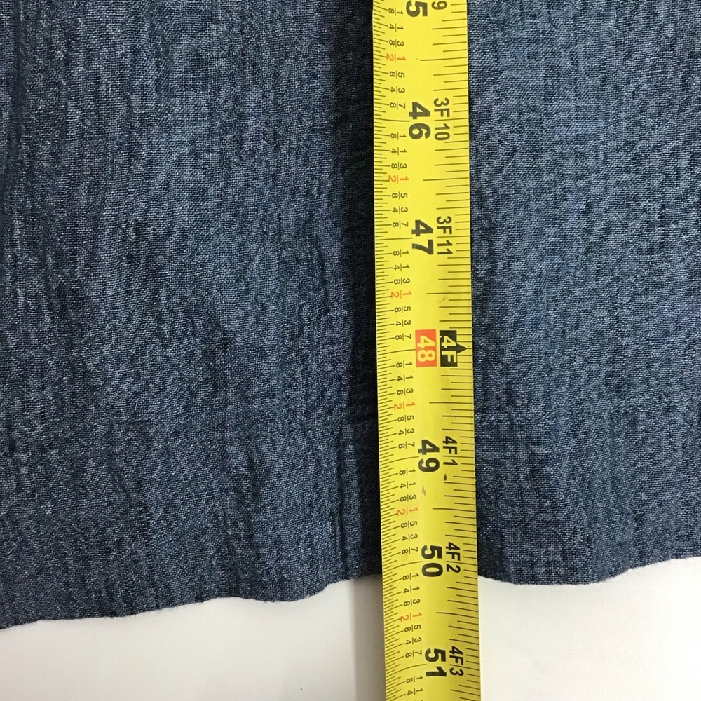 NWT POETRY Petrol Blue Linen Tie Back Midi Dress 18 Lagenlook Art To Wear Pocket - Picture 12 of 13